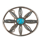 Martha Cayatineto Navajo sterling and turquoise belt buckle - Estate Fresh Austin