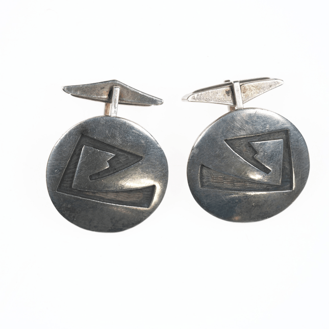 Marvin c Lomaheftewa Hopi silver cufflinks - Estate Fresh Austin