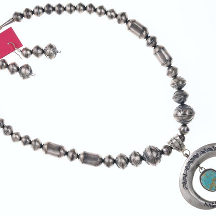 Mary Cayatineto Navajo Tufa Cast Sterling Silver Naja turquoise/necklace - Estate Fresh Austin