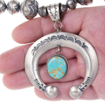 Mary Cayatineto Navajo Tufa Cast Sterling Silver Naja turquoise/necklace - Estate Fresh Austin