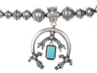 Mary Cayatineto Navajo Tufa Cast Sterling Silver Naja turquoise/silver pearls - Estate Fresh Austin