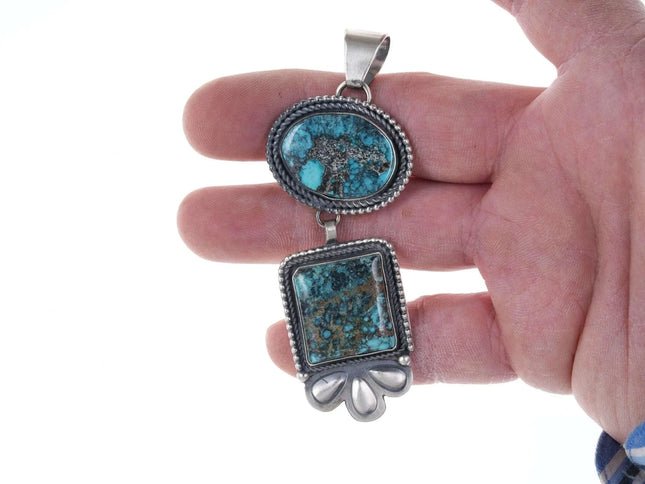 Mary Ellen Navajo Sterling/turquoise pendant a - Estate Fresh Austin