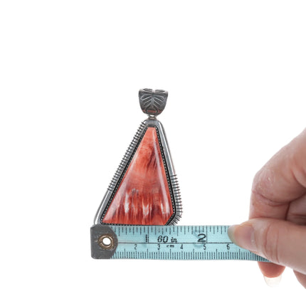 Mary Marie Yazzie Lincoln Navajo sterlin with spiny oyster pendant - Estate Fresh Austin