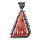 Mary Marie Yazzie Lincoln Navajo sterlin with spiny oyster pendant - Estate Fresh Austin