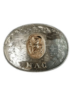McCabe Belt Buckle Sterling & 10k Gold Cowboy with Lasso 