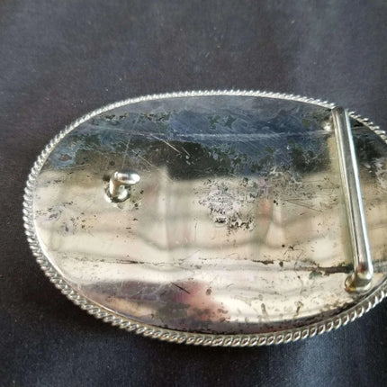 McCabe Belt Buckle Sterling & 10k Gold Cowboy with Lasso "Apple Valley Little Ne - Estate Fresh Austin