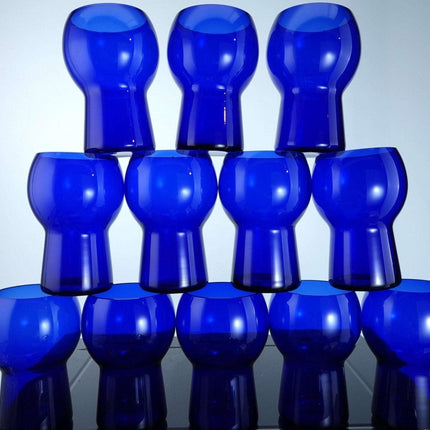 MCM 13pc 1930's Cobalt Blue Water Set Cambridge Royal Blue Ball Jug and Mushroom - Estate Fresh Austin