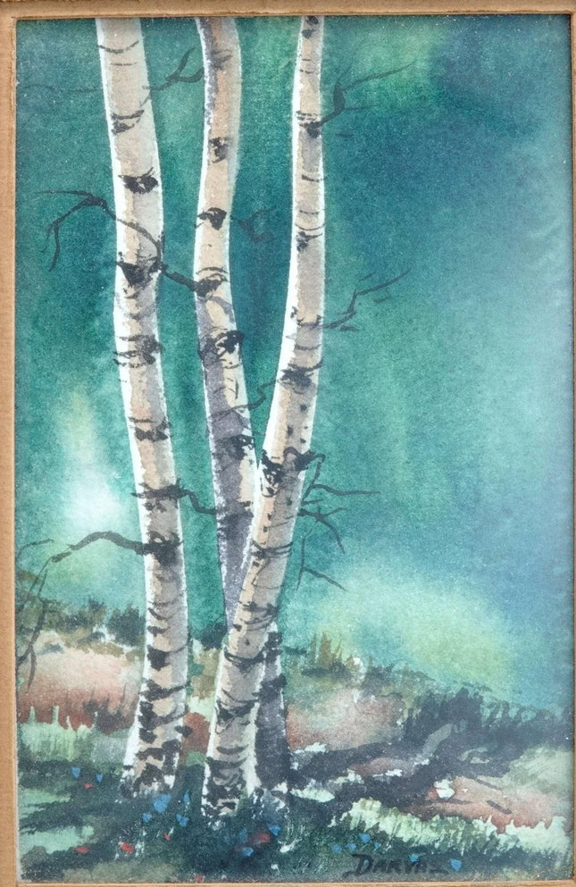 MCM 1960's Endre Peter Darvas, Hungary, United States, b.1946 Landscape watercol - Estate Fresh Austin