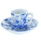 Meiji Period Japanese Hirado Blue Underlaze Hand Painted Cup and Saucer - Estate Fresh Austin