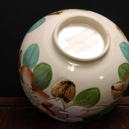 Meiji Period Satsuma Reticulated Bowl with Painted Flowers c.1880 - Estate Fresh Austin