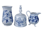 Meissen Blue Onion Bell, 3 Toe Creamer, and Vase - Estate Fresh Austin
