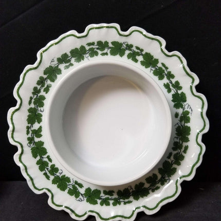 Meissen Full Green Vine Butter/Cheese Dish with lid - Estate Fresh Austin