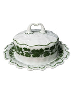 Meissen Full Green Vine Butter/Cheese Dish with lid - Estate Fresh Austin