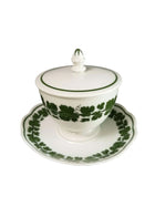 Meissen Full Green Vine Condiment Jar with Underplate - Estate Fresh Austin