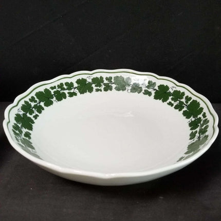 Meissen Full Green Vine Serving Bowls 9.25" oval and 10" - Estate Fresh Austin