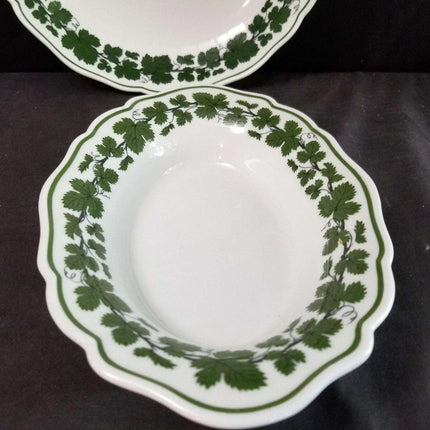 Meissen Full Green Vine Serving Bowls 9.25" oval and 10" - Estate Fresh Austin