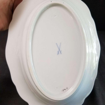 Meissen Full Green Vine Serving Bowls 9.25" oval and 10" - Estate Fresh Austin