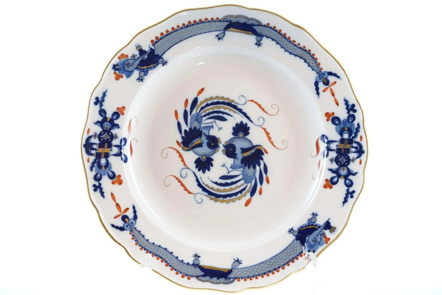 Meissen Rich Court Dragon Dinner Plate Blue with Red Accents 9.75" - Estate Fresh Austin