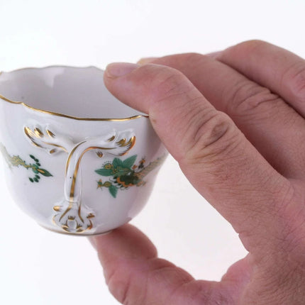 Meissen Rich Court Dragon Green Demitasse Espresso cup and saucer (multiple avai - Estate Fresh Austin