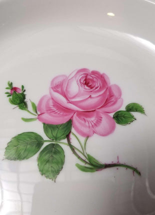 Meissen Rose Pink Gold Rimmed Soup Bowl 9 3/8" Mint (multiple available) - Estate Fresh Austin