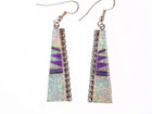 Mel Benally Navajo Sterling Opal, and Charoite channel inlay earrings - Estate Fresh Austin
