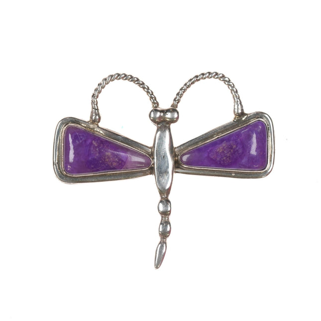 Melvin Francis Navajo Sugilite Sterling Dragonfly pin - Estate Fresh Austin