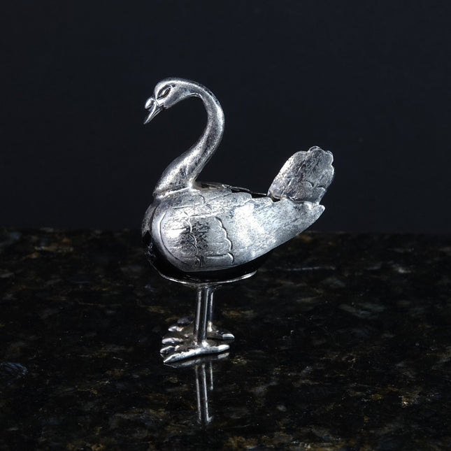 Mexican Plateado Silver Wobbling flamingo on Onyx ball - Estate Fresh Austin