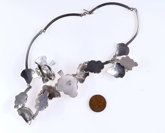 Mexican Sterling Grape Necklace and ring set - Estate Fresh Austin