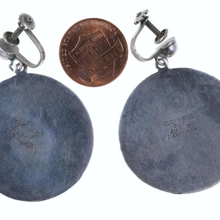 Mid Century Cuernavaca Mexican Sterling screw back earrings - Estate Fresh Austin
