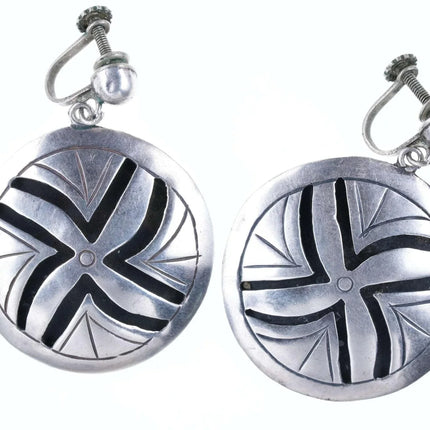 Mid Century Cuernavaca Mexican Sterling screw back earrings - Estate Fresh Austin
