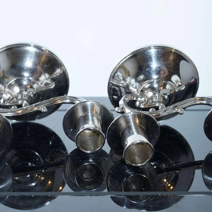Mid Century Fisher Sterling double candle holders - Estate Fresh Austin