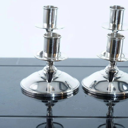 Mid Century Fisher Sterling double candle holders - Estate Fresh Austin