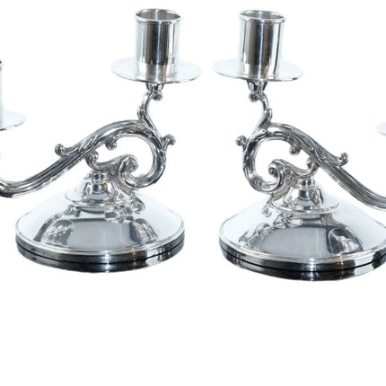 Mid Century Fisher Sterling double candle holders - Estate Fresh Austin