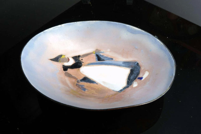 Mid Century French Enamel Abstract Trinket Dish - Estate Fresh Austin