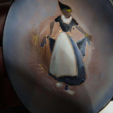Mid Century French Enamel Abstract Trinket Dish - Estate Fresh Austin
