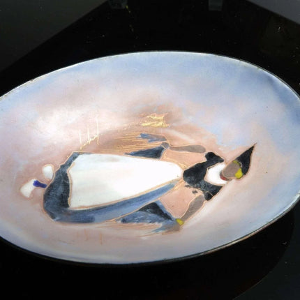 Mid Century French Enamel Abstract Trinket Dish - Estate Fresh Austin