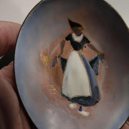 Mid Century French Enamel Abstract Trinket Dish - Estate Fresh Austin