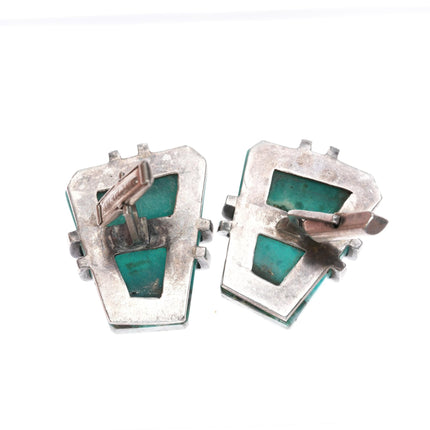 Mid Century Gem Silica sterling modernist cufflinks - Estate Fresh Austin