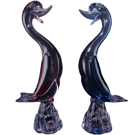 Mid Century Italian Murano Glass Ducks Sun colored amethyst - Estate Fresh Austin