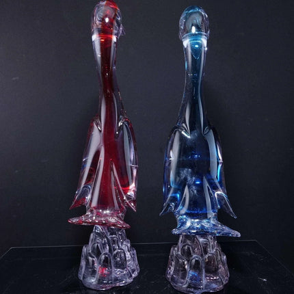 Mid Century Italian Murano Glass Ducks Sun colored amethyst - Estate Fresh Austin