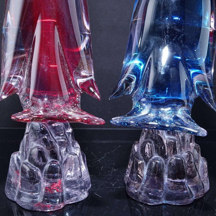 Mid Century Italian Murano Glass Ducks Sun colored amethyst - Estate Fresh Austin