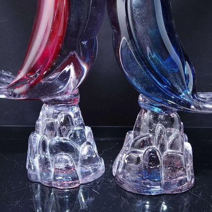 Mid Century Italian Murano Glass Ducks Sun colored amethyst - Estate Fresh Austin