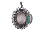 Mid Century Los Ballesteros Secret compartment Chrysocolla and sterling pendant - Estate Fresh Austin
