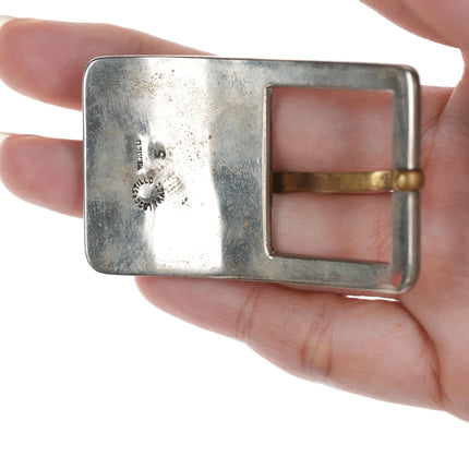 Mid Century Los Castillo Mixed Metals belt buckle - Estate Fresh Austin