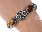 Mid Century Modernist Los Ballesteros Sterling and Cat's Eye bracelet - Estate Fresh Austin