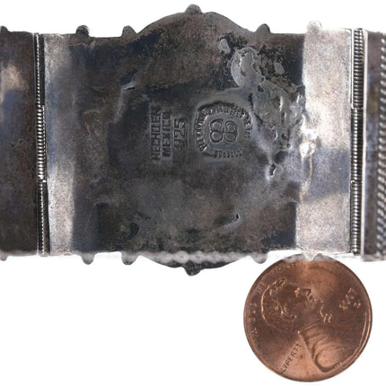 Mid Century Modernist Los Ballesteros Sterling and Onyx bracelet - Estate Fresh Austin