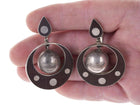 Mid Century Modernist sterling and wood earrings - Estate Fresh Austin