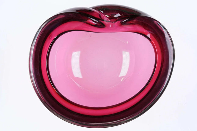 Mid Century Murano Cranberry Murano bowl - Estate Fresh Austin