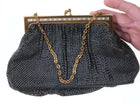 Mid Century Vintage Whiting and Davis Mesh handbag with Rhinestone top - Estate Fresh Austin