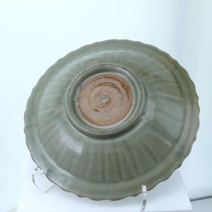 Ming Chinese Celadon Plate with Lotus Motif - Estate Fresh Austin